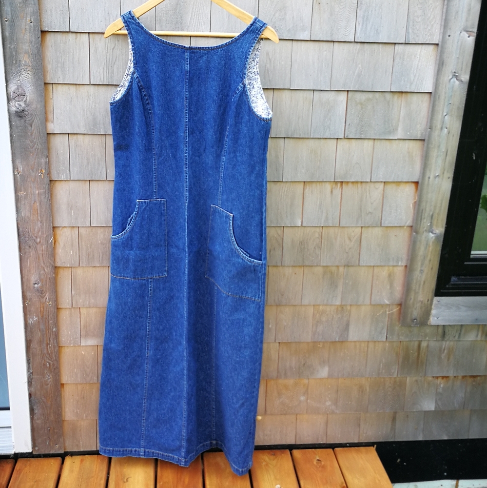 Laura Ashley Blue Denim Sleeveless Dress
